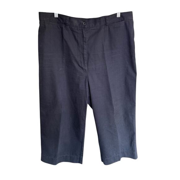 Vtg 80s 90s Lauren Jeans Co Pants Blue Womens Wide Leg Cropped Preppy Prep 16 - Picture 1 of 8